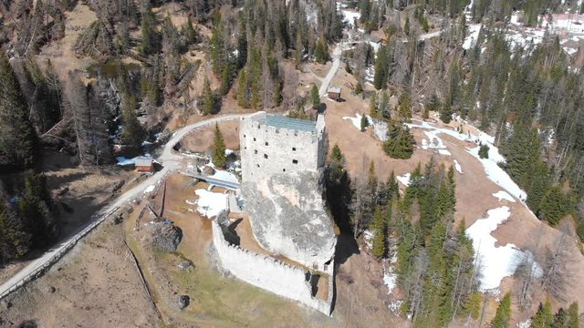 Castello di Andraz - A landscape of the hills, forest and mountains - Dolomites, Italy