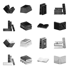 Isolated object of training and cover logo. Collection of training and bookstore vector icon for stock.