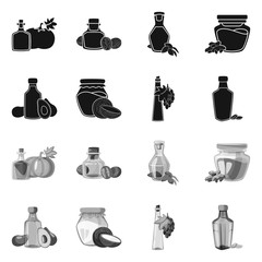 Vector design of healthy and vegetable sign. Collection of healthy and agriculture vector icon for stock.