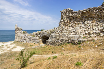 Tauric Chersonese in Sevastopol, ancient ruins, Crimea