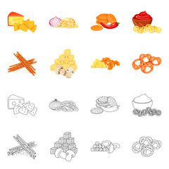 Vector illustration of taste and seasonin symbol. Collection of taste and organic stock symbol for web.