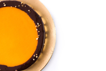 San Marcos or Massini cake isolated on white background. Top view. Copyspace