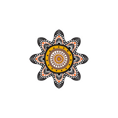 Aboriginal art dots painting icon logo design vector template