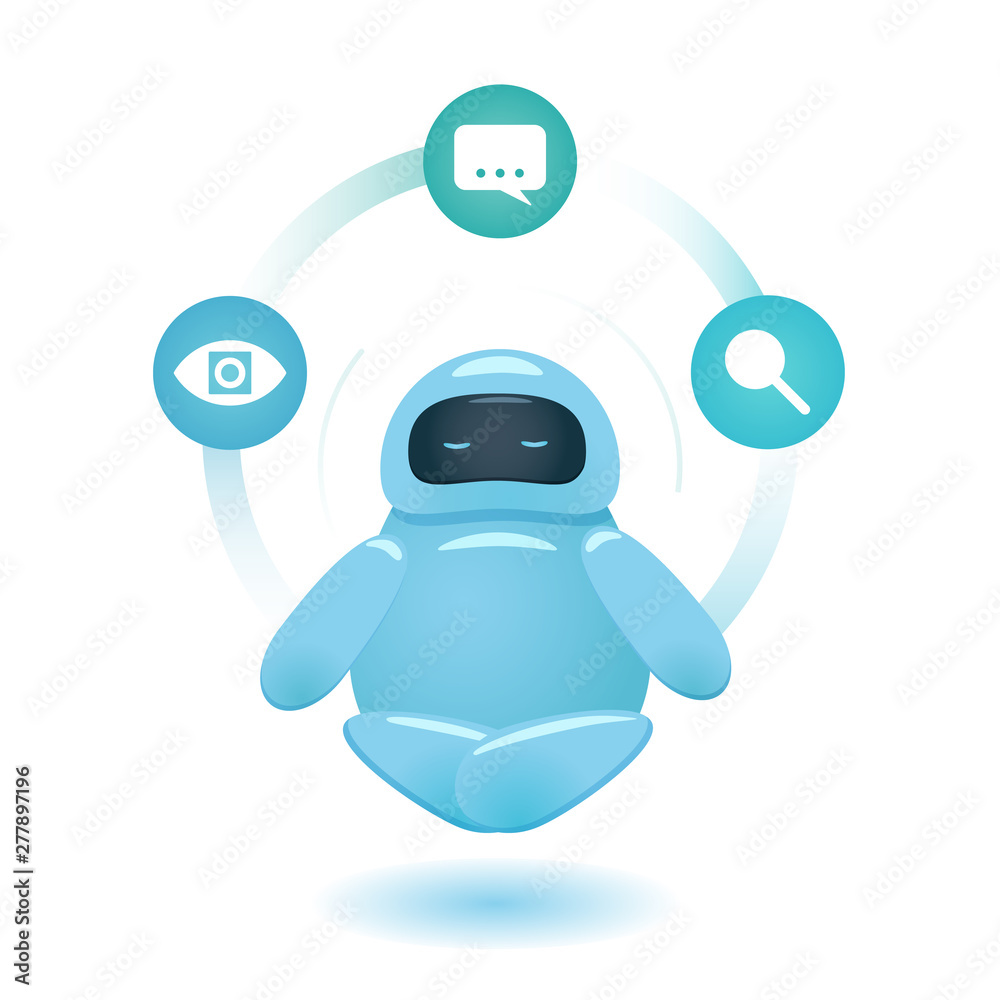 Poster bot meditating with cognitive services