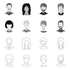 Vector design of professional and photo logo. Set of professional and profile vector icon for stock.