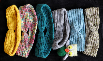 handmade head bands knit in free time, accessories for woman