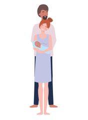 woman and man with newborn baby