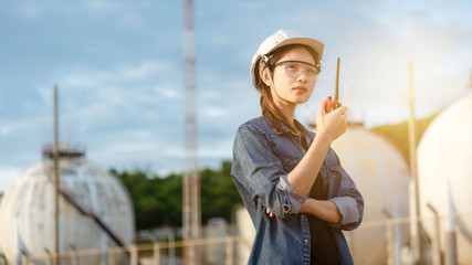 Female engineers are working with determination.