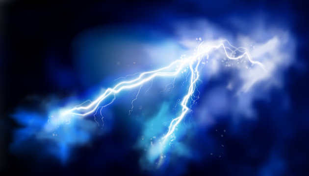 Electric storm. Light effects. Electrical energy. Vector illustration.