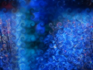 海の波や渦のようなブルーの幻想的なアブストラクト背景素材