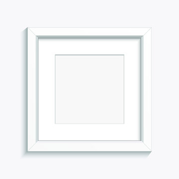 Realistic photo frame vector design illustration isolated on grey background