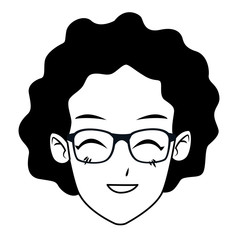 old woman smiling and happy in black and white