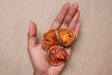 Dried bale fruits or dried bael fruits, dried food