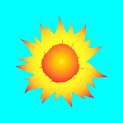 Sunflower vector icon on blue background
