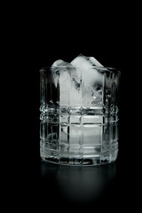 Ice cubes in empty glass