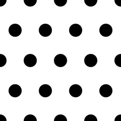 Black and white seamless polka dot pattern. modern design illustration