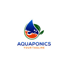 Fototapeta na wymiar Aquaponics Logo Stock Vector Template