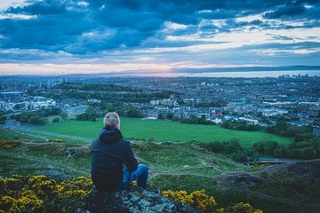 Epic view of the sunset in Edinburgh 