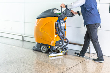 floor care with machine