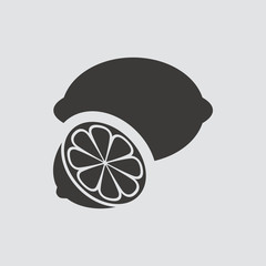 Lemon icon isolated of flat style. Vector illustration.
