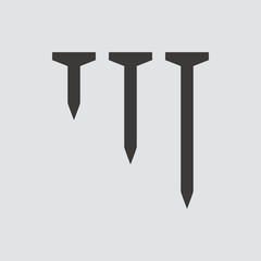 Nail icon isolated of flat style. Vector illustration.