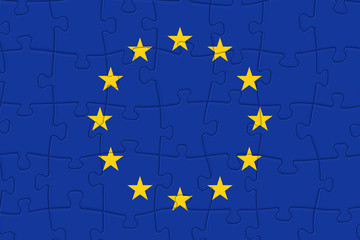 europe eu flag puzzle pieces 