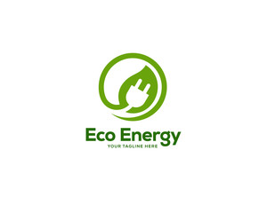 eco power logo design template, creative leaf logo design vector
