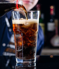 Cold drink on the bar counter