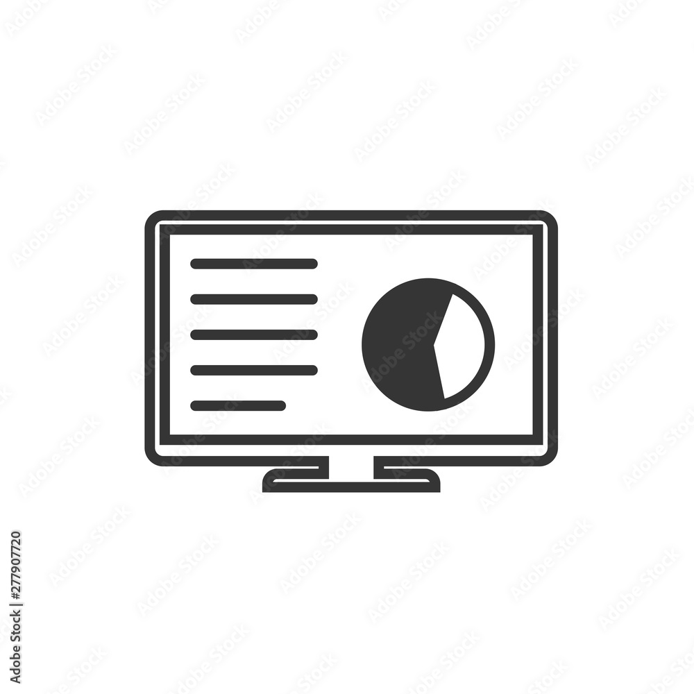 Poster Project dashboard linear icon template color editable. dashboard in monitor computer symbol vector sign isolated on white background. Simple logo vector illustration for graphic and web design.
