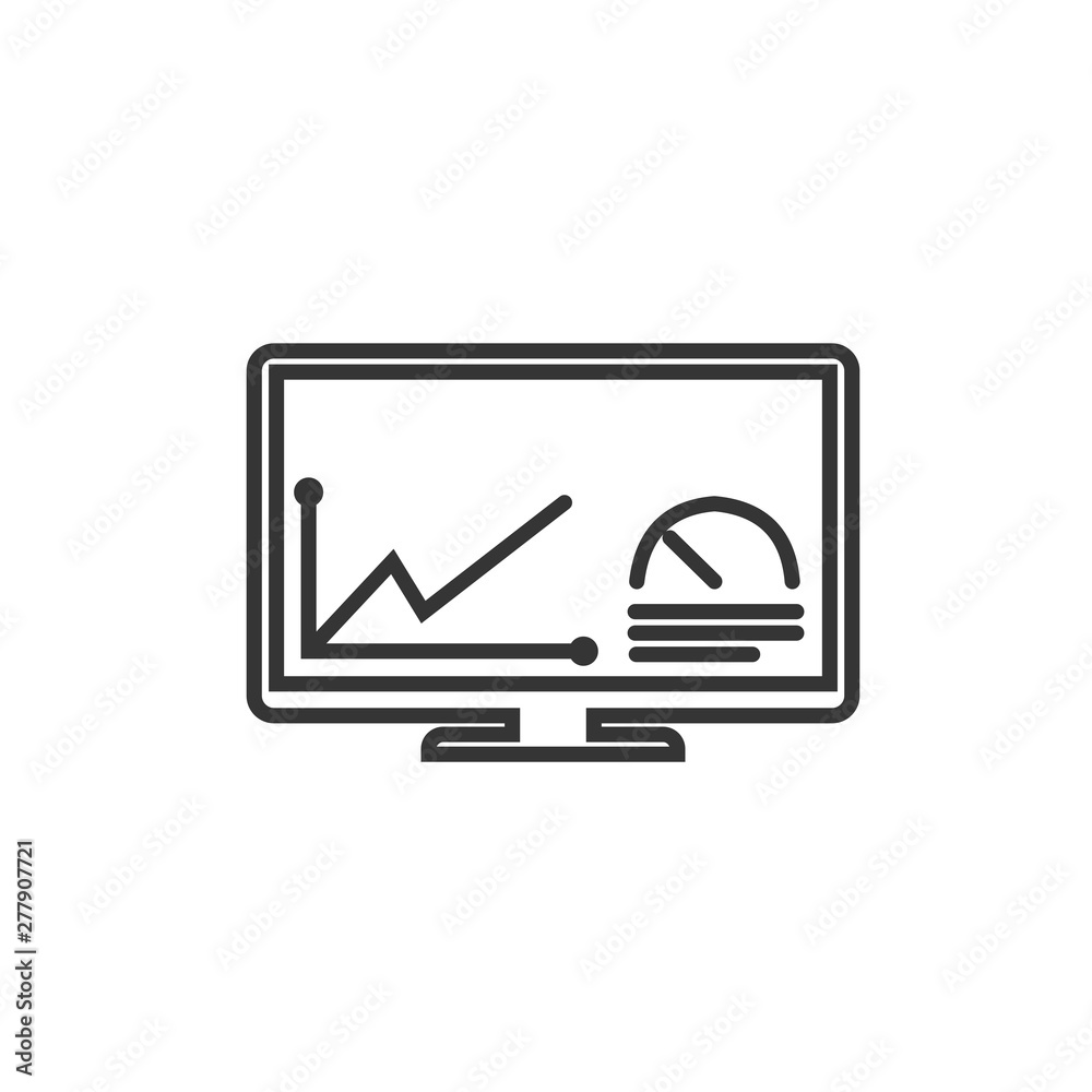Poster Project dashboard linear icon template color editable. dashboard in monitor computer symbol vector sign isolated on white background. Simple logo vector illustration for graphic and web design.
