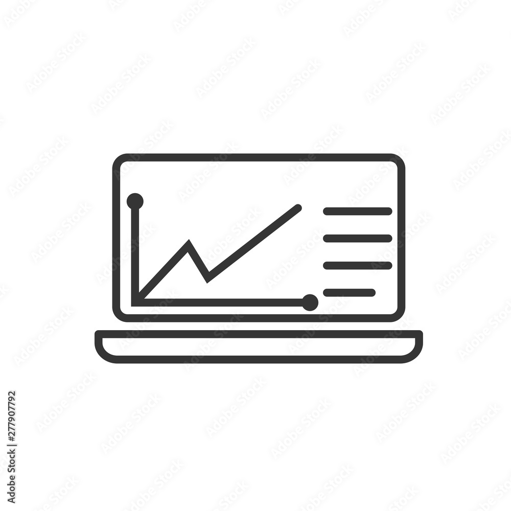 Aufkleber Project dashboard linear icon template color editable. Dashboard in laptop symbol vector sign isolated on white background. Simple logo vector illustration for graphic and web design.