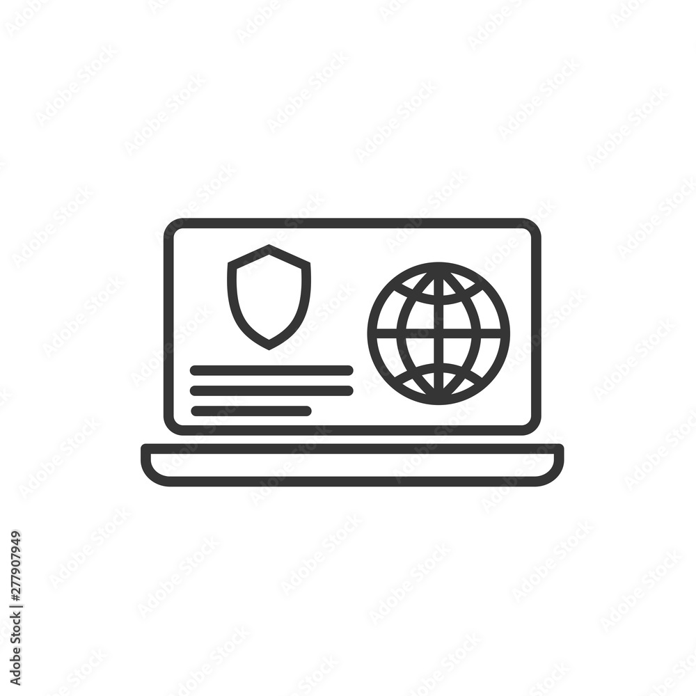 Poster Project dashboard linear icon template color editable. Dashboard in laptop symbol vector sign isolated on white background. Simple logo vector illustration for graphic and web design.