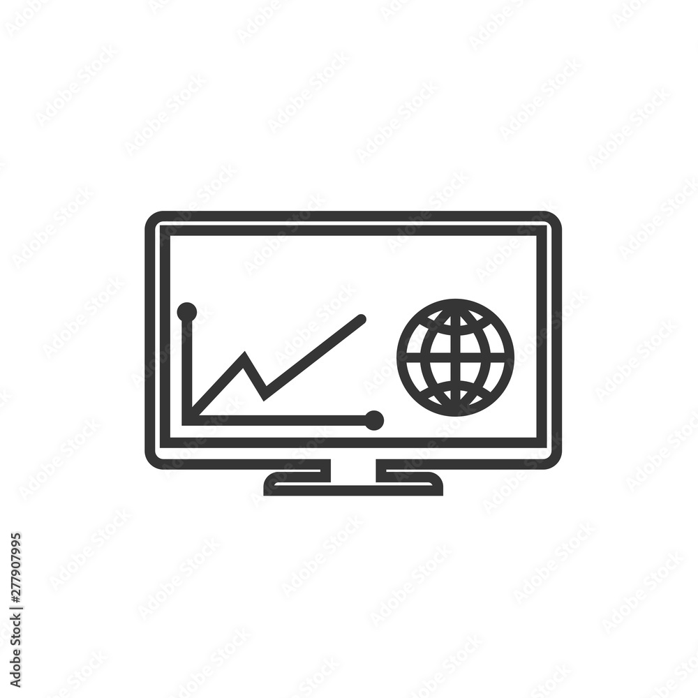 Poster Project dashboard linear icon template color editable. dashboard in monitor computer symbol vector sign isolated on white background. Simple logo vector illustration for graphic and web design.