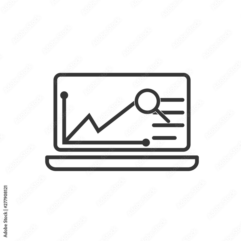 Poster Project dashboard linear icon template color editable. Dashboard in laptop symbol vector sign isolated on white background. Simple logo vector illustration for graphic and web design.