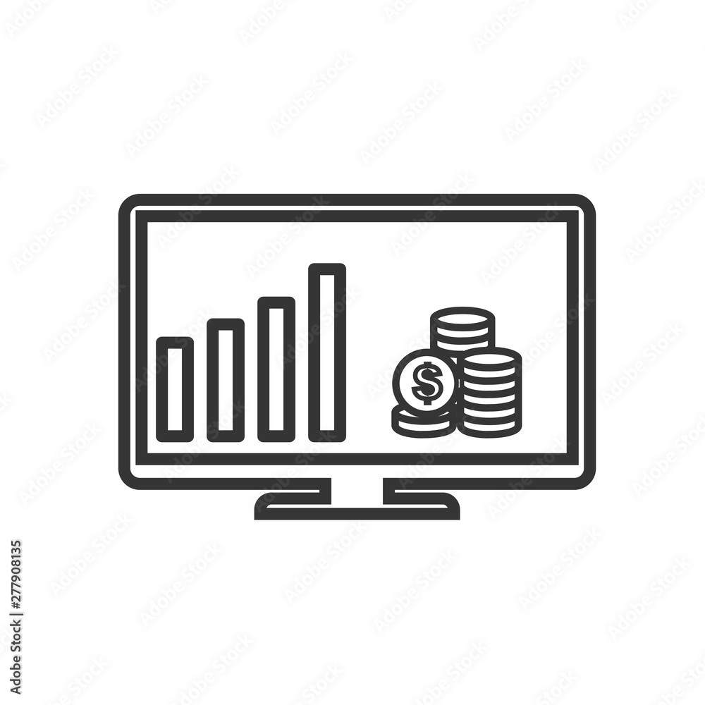 Poster Project dashboard linear icon template color editable. dashboard in monitor computer symbol vector sign isolated on white background. Simple logo vector illustration for graphic and web design.