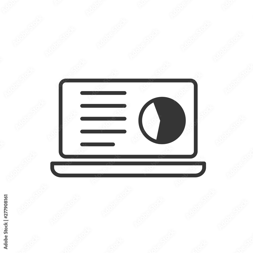 Poster Project dashboard linear icon template color editable. Dashboard in laptop symbol vector sign isolated on white background. Simple logo vector illustration for graphic and web design.