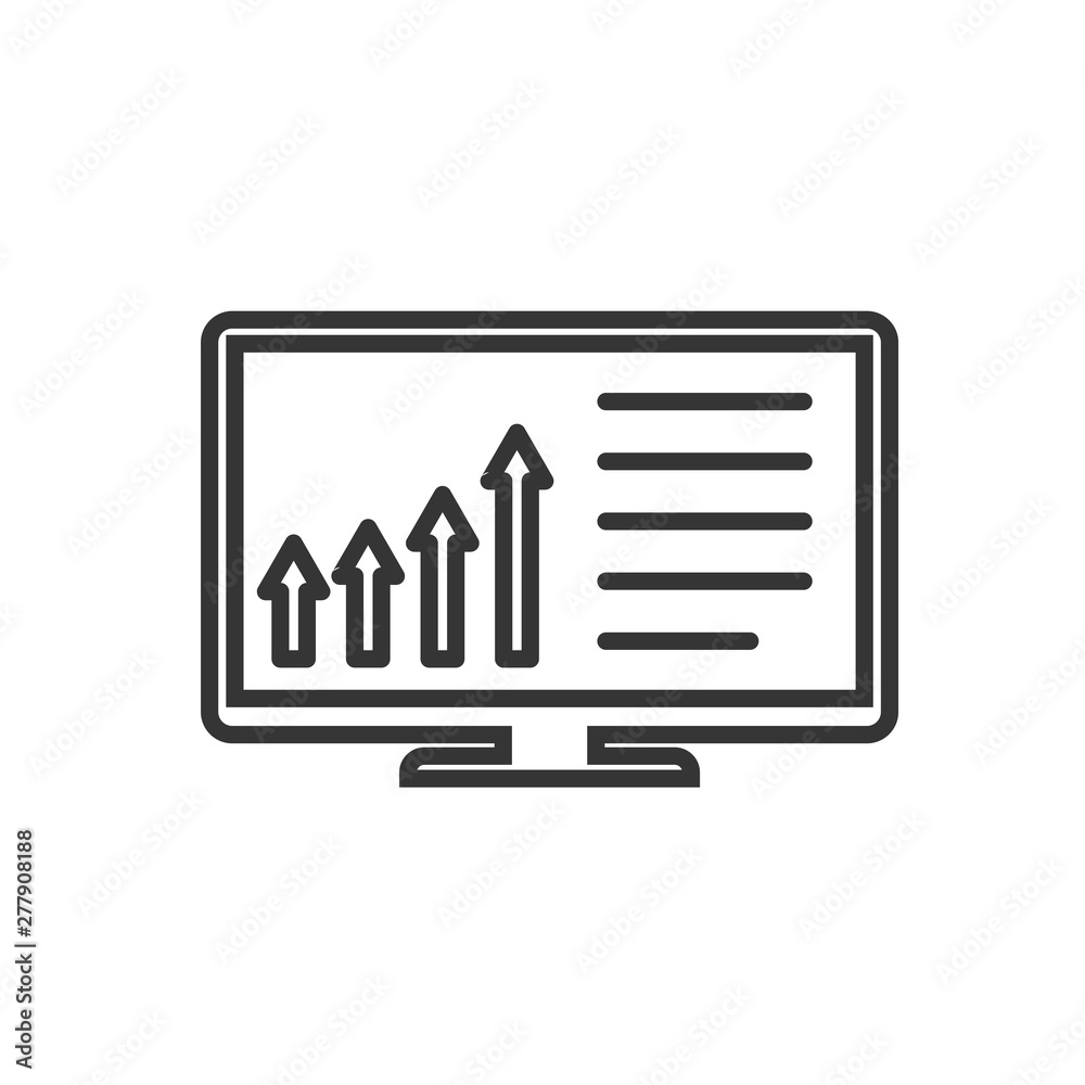 Poster Project dashboard linear icon template color editable. dashboard in monitor computer symbol vector sign isolated on white background. Simple logo vector illustration for graphic and web design.