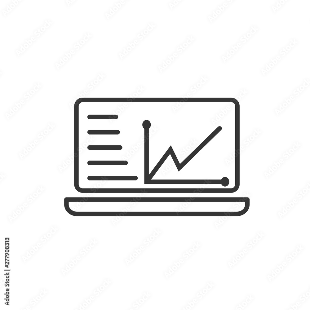 Aufkleber Project dashboard linear icon template color editable. Dashboard in laptop symbol vector sign isolated on white background. Simple logo vector illustration for graphic and web design.