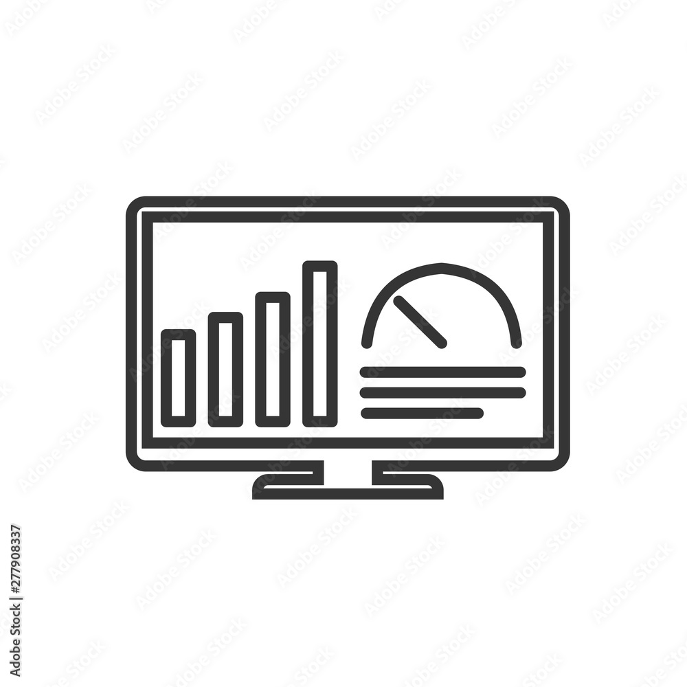 Poster Project dashboard linear icon template color editable. dashboard in monitor computer symbol vector sign isolated on white background. Simple logo vector illustration for graphic and web design.