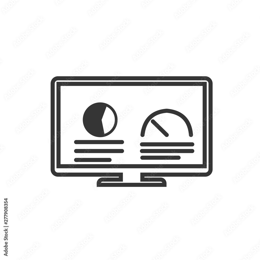 Poster Project dashboard linear icon template color editable. Dashboard in laptop symbol vector sign isolated on white background. Simple logo vector illustration for graphic and web design.