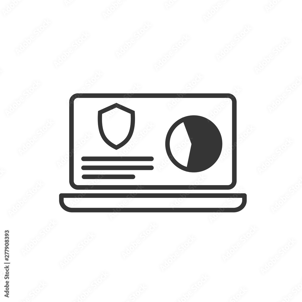 Fototapete project dashboard linear icon template color editable. dashboard in laptop symbol vector sign isolat