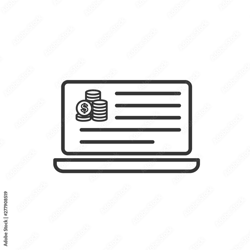 Poster Project dashboard linear icon template color editable. Dashboard in laptop symbol vector sign isolated on white background. Simple logo vector illustration for graphic and web design.