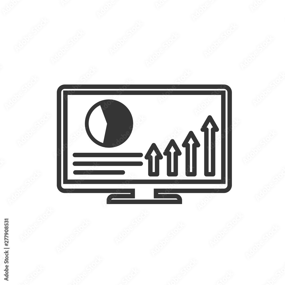 Poster Project dashboard linear icon template color editable. dashboard in monitor computer symbol vector sign isolated on white background. Simple logo vector illustration for graphic and web design.