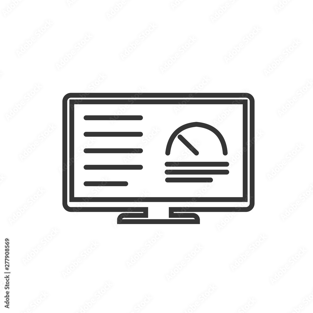 Poster Project dashboard linear icon template color editable. dashboard in monitor computer symbol vector sign isolated on white background. Simple logo vector illustration for graphic and web design.
