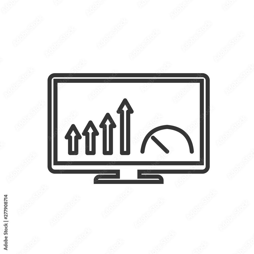 Poster Project dashboard linear icon template color editable. dashboard in monitor computer symbol vector sign isolated on white background. Simple logo vector illustration for graphic and web design.