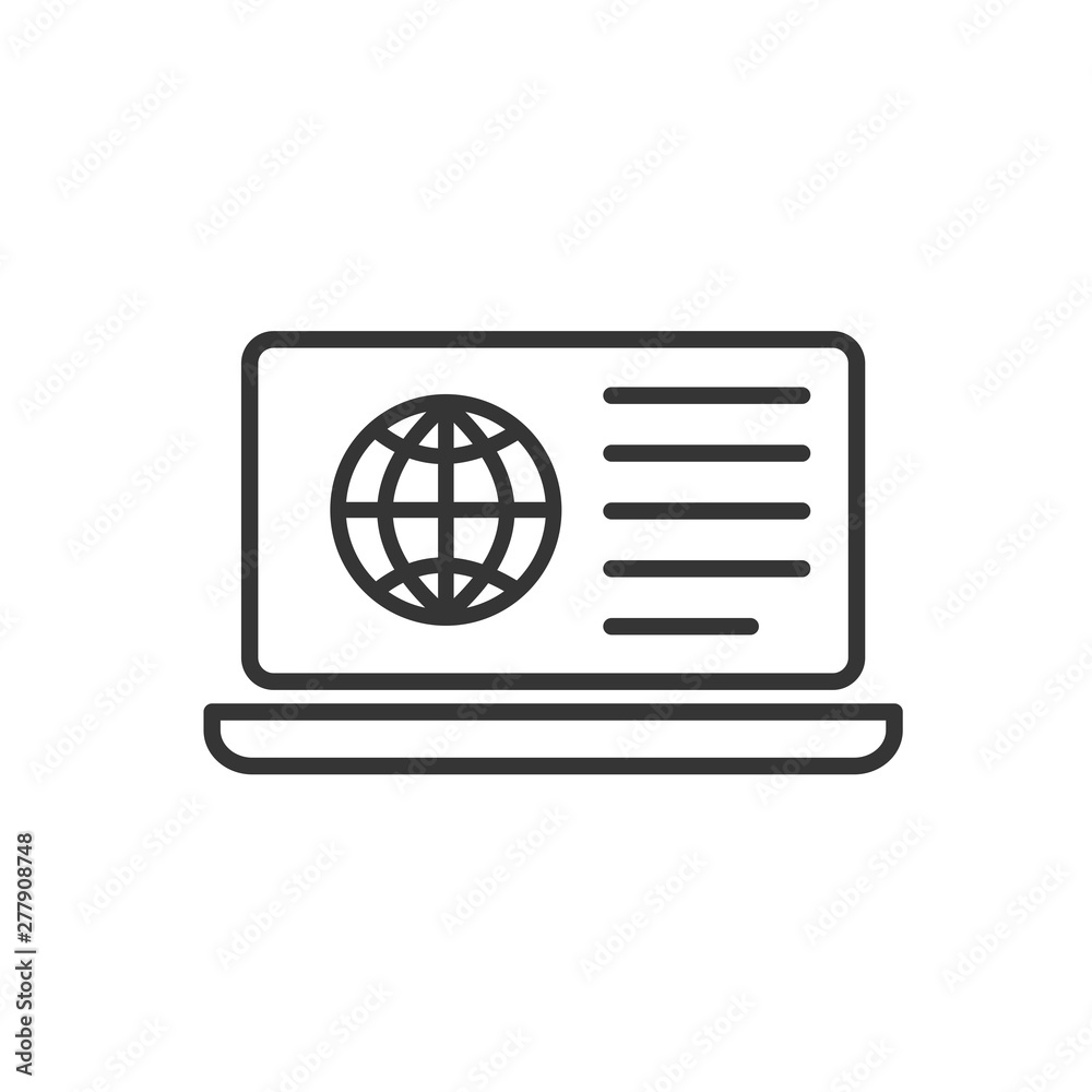 Leinwandbilder project dashboard linear icon template color editable. dashboard in laptop symbol vector sign isolat