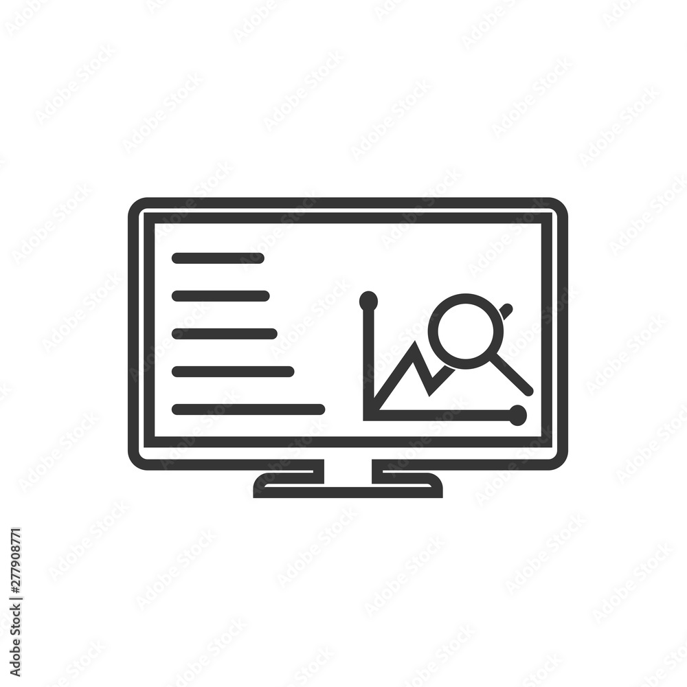 Poster Project dashboard linear icon template color editable. dashboard in monitor computer symbol vector sign isolated on white background. Simple logo vector illustration for graphic and web design.
