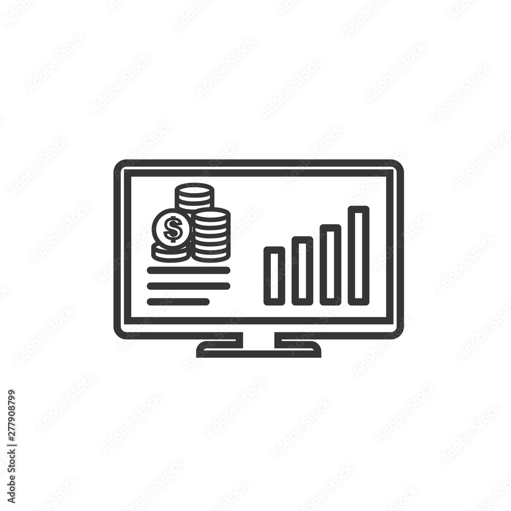 Poster Project dashboard linear icon template color editable. dashboard in monitor computer symbol vector sign isolated on white background. Simple logo vector illustration for graphic and web design.