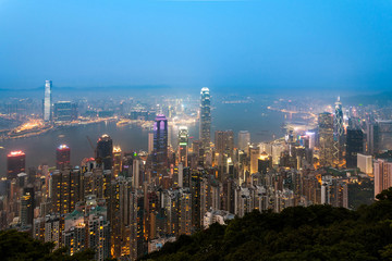 Hong Kong from the Peak in Twilight.