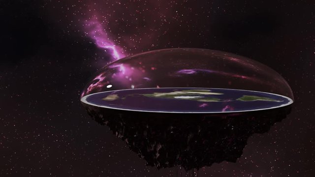 Flat Earth world conspiracy theory dome planet in space 4K